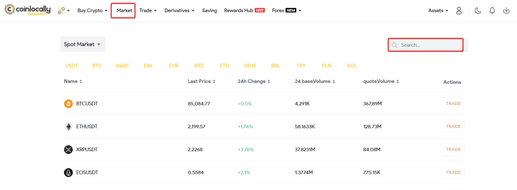 Coinlocally market